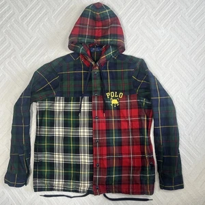Polo Ralph Lauren Giacca Uomo Grande Tartan Patchwork Cappuccio Cavallo Plaid Equitazione - Foto 1 di 8