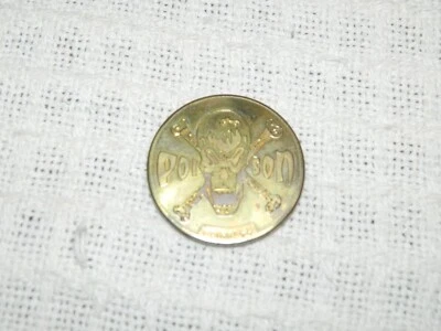 Vintage J&K Hitters Poison Skull and Crossbones Metal POG Slammer - Image 1 of 3