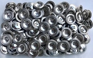 15mm 20mm 25mm 30mm Silver Polished Metal 4 Hole Buttons Button (XM54-XM54C) - Picture 1 of 1