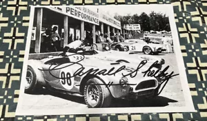RACING 1960'S COBRAS POWERED BY FORD PHOTO WITH HUGE CARROLL SHELBY SIGNATURE!! - Picture 1 of 2