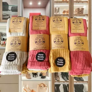 (12 Pairs) Yacht & Stream Womens Cotton Slouch Knee High Boot Socks~4 Packs of 3 - Picture 1 of 1