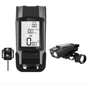 Prędkościomierz rowerowy 3 w 1 z klaksofonem 120 dB, 800 lumenów, rower outdoorowy - Zdjęcie 1 z 8