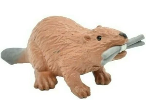 Beaver, Castor, Plastic Animal Toy Kids Realistic Model Figurine 2.25" F3534 - Picture 1 of 12