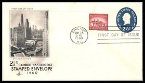 Papelería postal 1960 Sc U542 2,5¢ gris FDC con caché ArtCraft sin dirección - Imagen 1 de 1