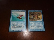 MTG Magic Sindbad x1 & Flying Men x1 Arabian Nights LP/NM