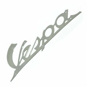Vespa Legshield Script Badge With Rivets Steel Chrome Plated ECs - Picture 1 of 4