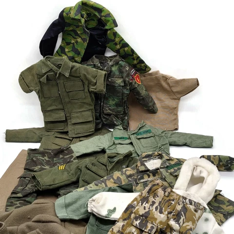 Military 12" Action Figure Camouflage Clothing Lot Pants Coat Pants Shirts Cover