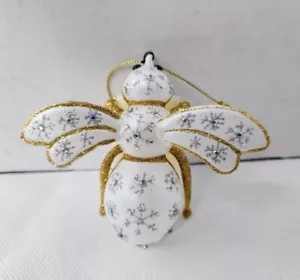 Joan Rivers 25° Anniversario Bianco Argento Glitter Cristalli Queen Bumble Bee Glas - Foto 1 di 8