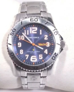 Time Force Watch Seleccion Española De Futbol ⚽ Steel Case Silver Band Blue Face - Picture 1 of 12