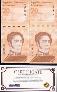 VENEZUELA 20 Digital QTY 2 PCs Pick number P-117 CIRC Currency 2021 - Foto 1 di 6