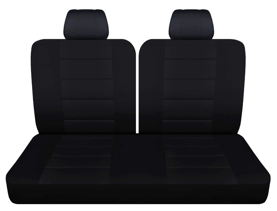 Se adapta a Ford Maverick 1972 sedán de 2 puertas cubiertas de asiento delanteras 50-50 superior fondo sólido negro Foto 1 de 1