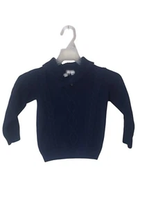 Janie and Jack Cable Knit Shawl Cardigan Shawl Collar Navy Blue Size 3 - Picture 1 of 5