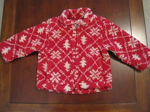 Abrigo Chaqueta de Lanza Sherpa con Estampado Nórdico Rojo Baby Gap Niño Usado en Excelente Condición 6-12 Meses Cálido - Imagen 1 de 3