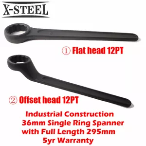 Industrial Construction 36mm Single Ring Spanner 5yr Warranty Offset / Flat Head - Picture 1 of 9