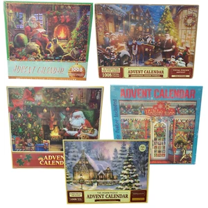 Lot Of 5~Complete 1000~1008 Pcs Each Jigsaw Puzzle. Advent Calendar On Christmas - Picture 1 of 7