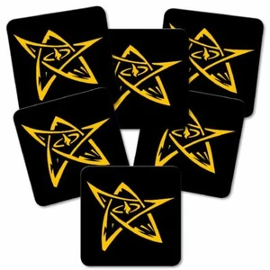 Untersetzer 6-tlg.Set 'Pentagramm' - Korkrückseite - Drudenfuß - Satan - Symbol - Picture 1 of 2
