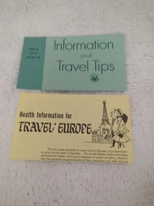 Vintage 2 US Gov 1960-61 Health Information & Travel Tips Brochures For Europe - Picture 1 of 13