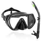  Professional Snorkeling Snorkel Diving Scuba Package Set with Adults Black