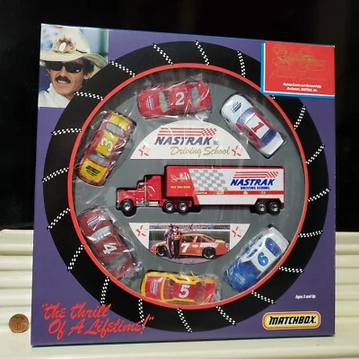 Matchbox White Rose RICHARD PETTY R.COMBS NASTRAK Driving School Truck+6 Car Set - Image 1 of 4