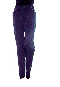 UNGARO PARALELLE Paris Black High Waist Sequin Tuxedo Pants FR 12/US 8 - Picture 1 of 10
