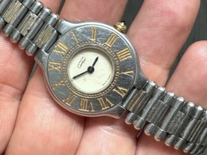 Must De Cartier 21 MEN'S Two Tone Steel / Gold Roman Bezel SERVICED - Picture 1 of 18
