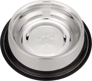 Stainless Steel No-Skid & Non-Tip Dog Bowl for Food or Water - Picture 1 of 4