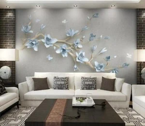 3D Blumenzweig H810 Tapete Wandbild Selbstklebend Abnehmbare Aufkleber Sinsin - Picture 1 of 11