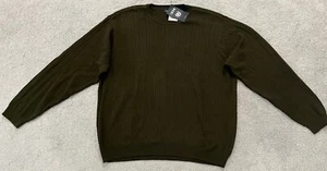 IZOD Men’s Crew Neck Knit Dark Green Pullover Sweater Size XXL New With Tags - Picture 1 of 4