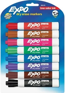 EXPO Dry-erase Markers Chisel Point Nontoxic 8/PK Assorted 80678 - Picture 1 of 1