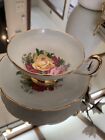Regency Bone China Tea Cup and Saucer Floral Design Gold Accents