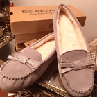 BEARPAW WOMEN'S GRAY SUEDE Slip On Shoes MOCCASINS Rhinestones Flats size 12 NEW