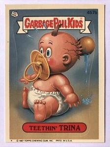 Garbage Pail Kids Topps Original Series 11 Sticker Teethin’ Trina 457a - Picture 1 of 2