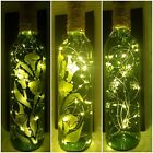 CALLA LILY HAND ETCHED LIGHT UP BOTTLE, GREEN, BATTERY LIGHTS, FREE UK POSTAGE