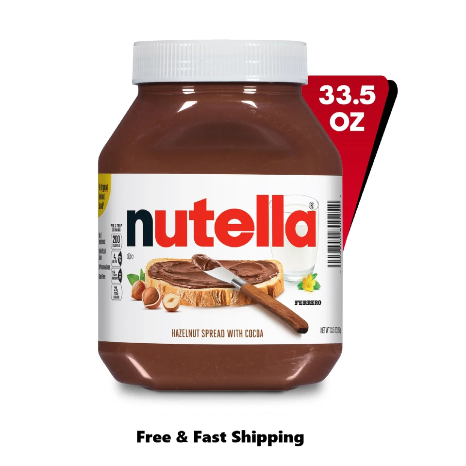 Nutella Chocolate Hazelnut Spread Topping 33.5 Oz Jar