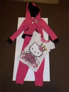 Hello Kitty by Sanrio Girls Pink Hoodie Jacket ,Top & Carters Pink Pants Size 5 - Picture 1 of 8