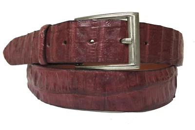 Mens Burgundy Genuine Crocodile Skin Leather Western Rodeo Cowboy Belt Size 46 - Image 1 of 4