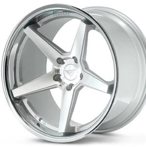22" STAGGERED FERRADA FR3 22x9.5 22x11 SILVER w/CHROME LIP CONCAVE WHEELS RIMS - Picture 1 of 12