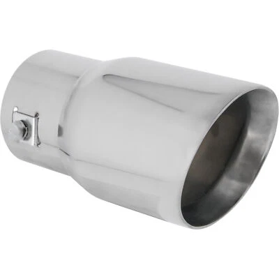 Universal Edelstahl Auspuffblende Endrohr schräg | 139 x 76 mm | CHROM - Bild 1 von 4