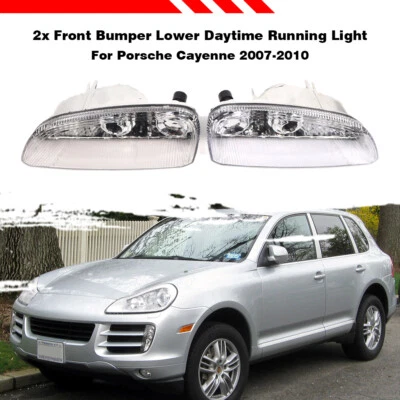 Pair Front Bumper Lower Fog Daytime Running Light For Porsche Cayenne 2007-2010 - Image 1 of 4