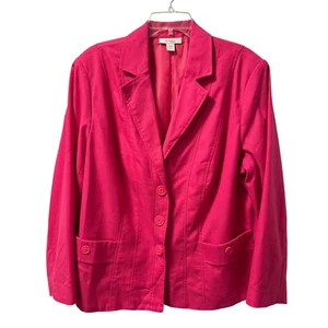 Dressbarn Damen Blazer rosa Gr. 20 W Knopfleiste Taschen Polyester/Rayon Mischung - Bild 1 von 12