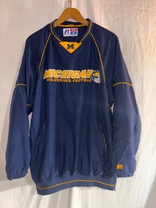 Michigan Wolverines Pullover Jacket Men's M Football Basketball Russell Athletic - Picture 1 of 3