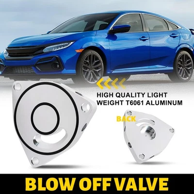 Válvula de apagado Blow Turbo plateado BOV 2015-2021 placa ajuste espaciador Civic Honda Vortex Foto 1 de 4
