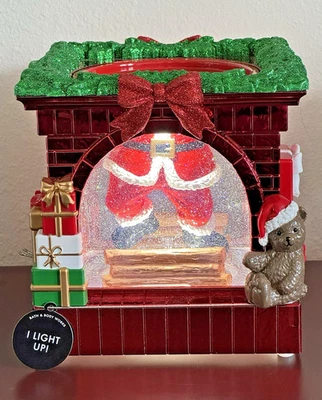 Bath & Body Works Santa Chimney Water Globe Candle Holder Light Up Holiday 2024 - Image 1 of 4