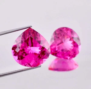 1 Pair 9x9 MM Natural Royal Pink Ceylon Sapphire Heart Cut Loose Gem Certified - Picture 1 of 6