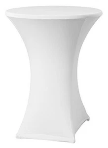 24x43 Inch Highboy Spandex Cocktail Table Cover - White Fitted Stretch Tablec... - Picture 1 of 1