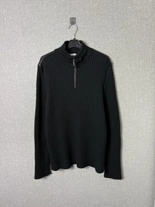 Suéter Acanalado de Lana Merino Colección Versace con Borde de Cuero Talla XL-XXL - Imagen 1 de 18