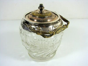 Sceau à Biscuit XIX° Verre Moulé Monture Métal Argenté Sculpté Rocaille - Picture 1 of 12