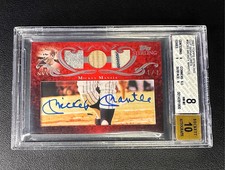 MICKEY MANTLE BGS 8 2007 TOPPS STERLING CUT SIGNATURES AUTO JERSEY BAT 1/1 HOF