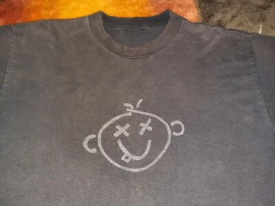 Emerica~Camisa De Colección Años 90 Logo Smiley Manga Corta Para Hombre~Talla Mediana~Azul Marino/Gris Foto 1 de 2