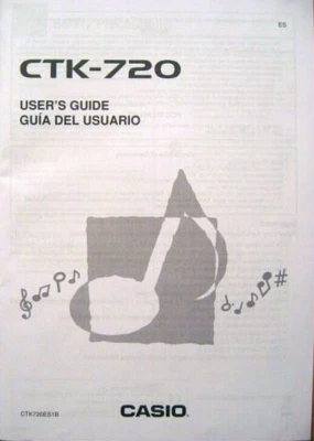 Casio CTK-720 Electronic Keyboard Original Owner's Manual Book User Guide En Sp. - Image 1 of 3